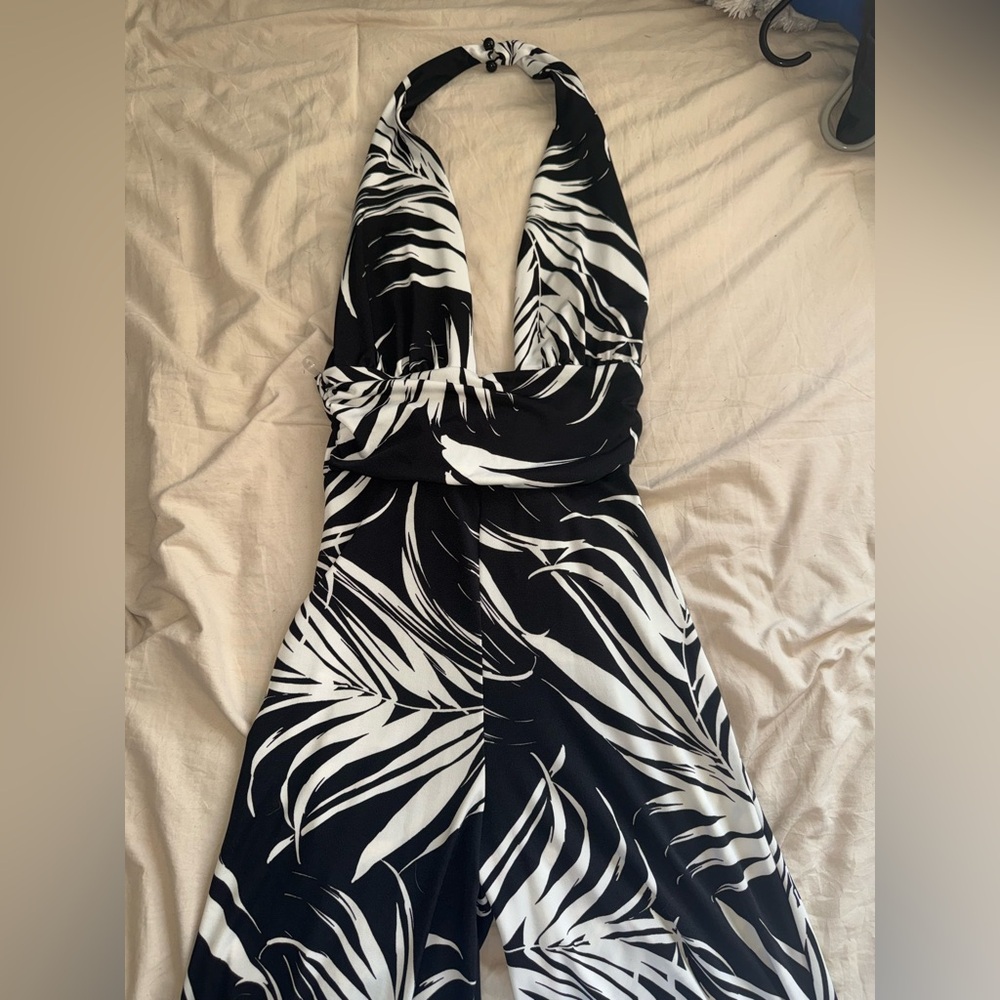 NWT Black and White Halter Jumpsuit